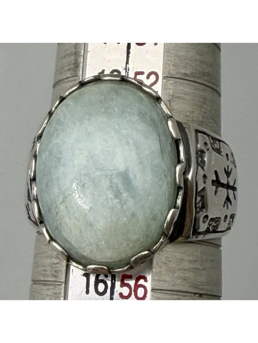 Carolyn Pollack Milky Aquamarine Shield Ring Relios Sterling Silver Size 7